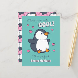 Penguin Classroom Valentine Cute Kids Card Vykort