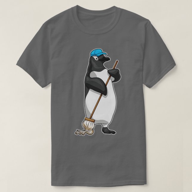 Penguin Cleaner Mop T Shirt (Design framsida)