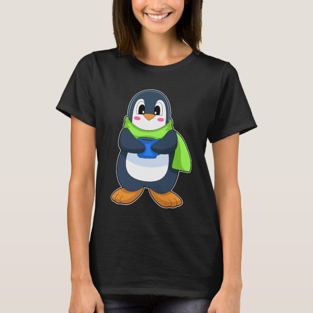 Penguin Coffee Kopp T Shirt (Framsida)