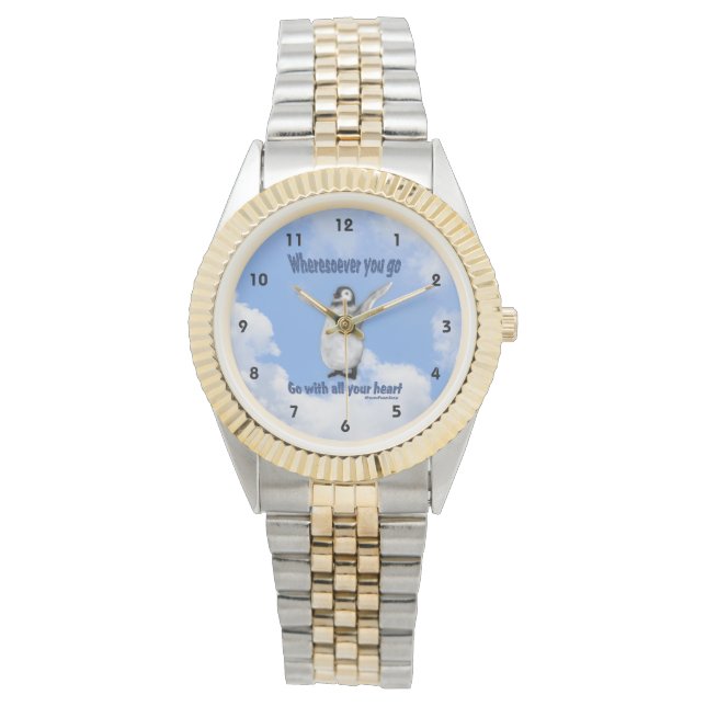 Penguin Confucius Attitude Quote Inspirational Armbandsur (Framsida)