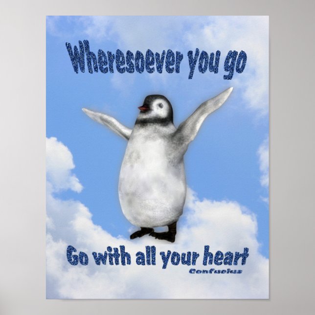 Penguin Confucius Attitude Quote Inspirational Poster (Framsidan)