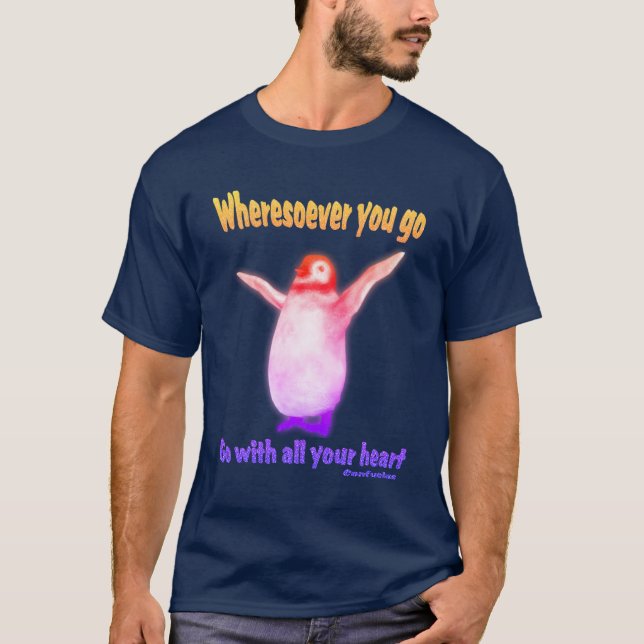 Penguin Confucius inspirationsoffert T Shirt (Framsida)