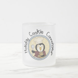 Penguin Cookie Connoisseur T-shirts och Gifts Frostad Glasmugg