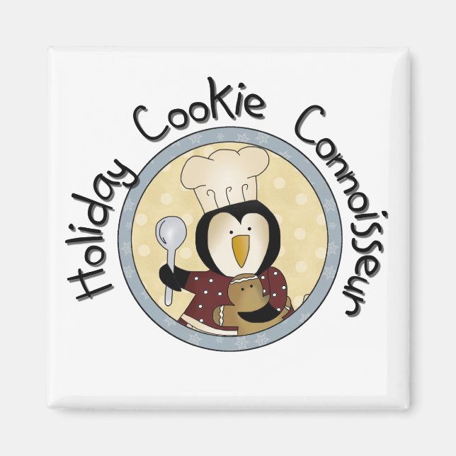 Penguin Cookie Connoisseur T-shirts och Gifts Magnet (Framsidan)