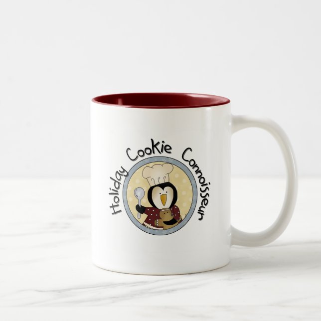Penguin Cookie Connoisseur T-shirts och Gifts Två-Tonad Mugg (Höger)
