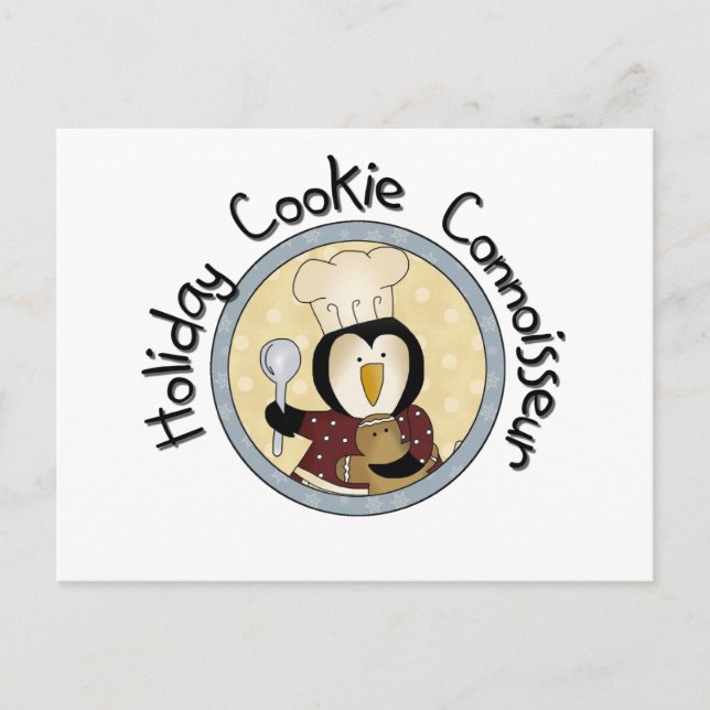 Penguin Cookie Connoisseur T-shirts och Gifts Vykort (Framsida)
