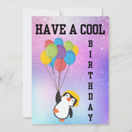 PENGUIN COOLA GRATTIS PÅ FÖDELSEDAGEN CARD INBJUDNINGAR