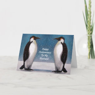 PENGUIN COUPLE: ANNIVERSARY: ORIGINAL ART KORT