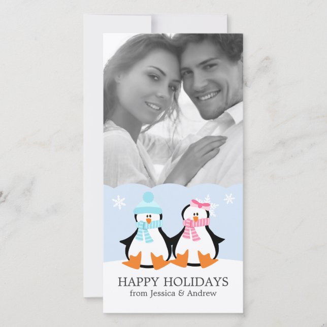 Penguin Couple Julkort (Framsida)