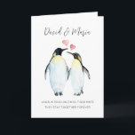 Penguin Couple Kärlek You för årsdagen Kort<br><div class="desc">När en penguin hittar sin kompis stannar de ihop för evigt. Penguins av CornerCroft och VeryaStudios hjärtan.</div>