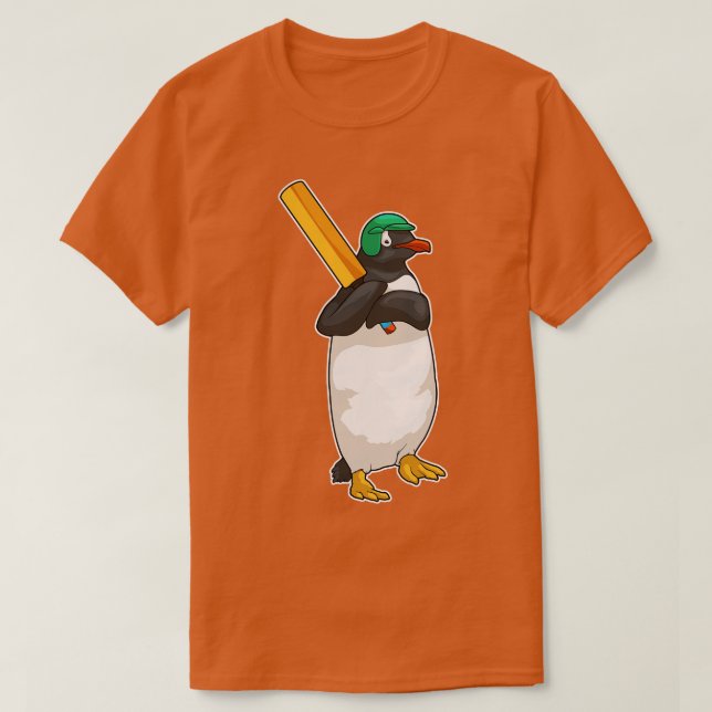 Penguin Cricket fladdermus T Shirt (Design framsida)