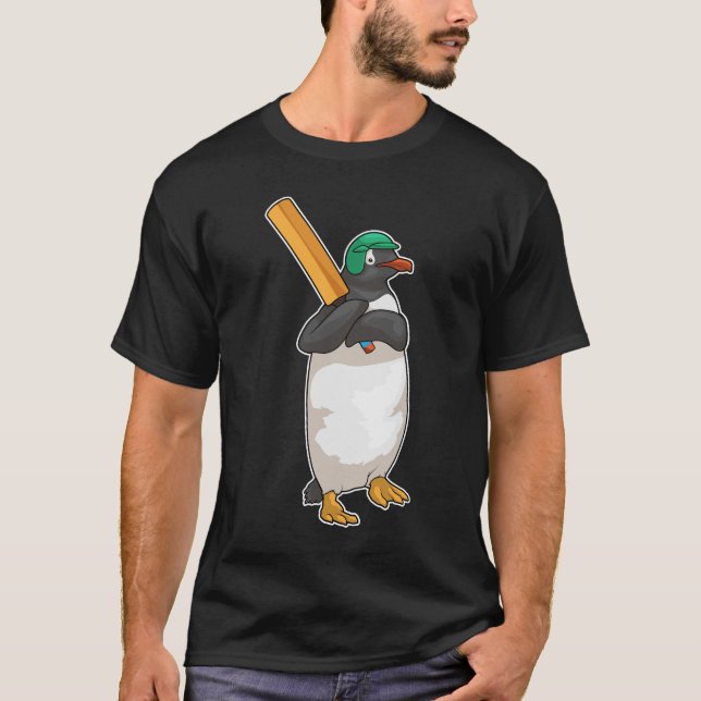 Penguin Cricket fladdermus T Shirt (Framsida)