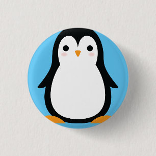 Penguin Cute Winter 1:a födelsedagsknappen Pin Knapp