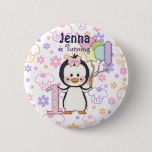 Penguin Cutie- Girl First Birthday Knapp