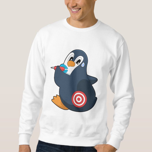 Penguin Darts Dartboard Lång Ärmad Tröja (Framsida)