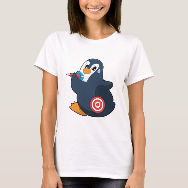 Penguin Darts Dartboard T Shirt (Framsida)