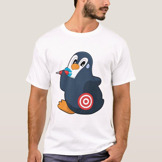 Penguin Darts Dartboard T Shirt (Framsida)