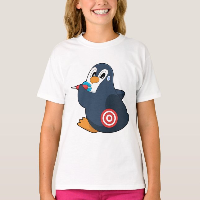 Penguin Darts Dartboard T Shirt (Framsida)