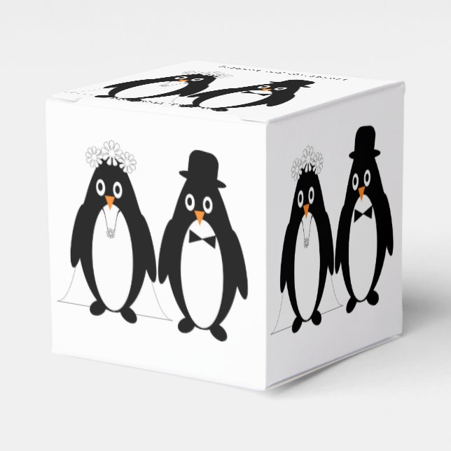 Penguin Design Bröllop Presentaskar (Framsidan Sidan)