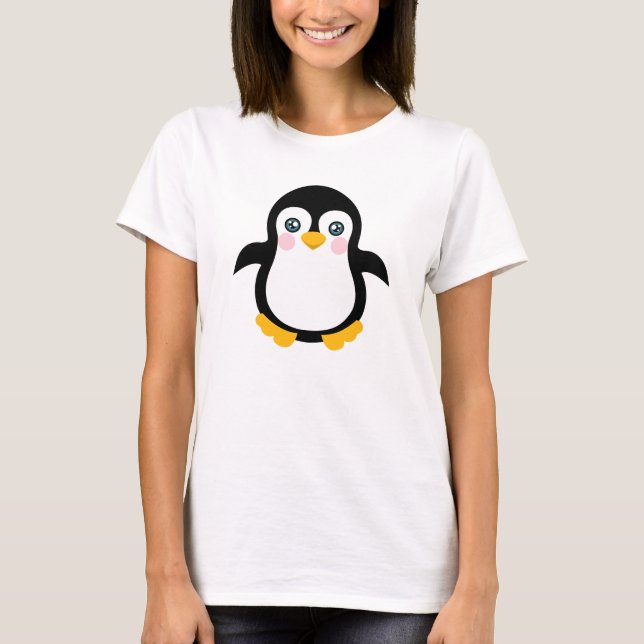 Penguin-design för utspädd Tecknad Tee Shirt (Framsida)