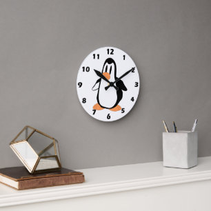 Penguin-design Rund Klocka