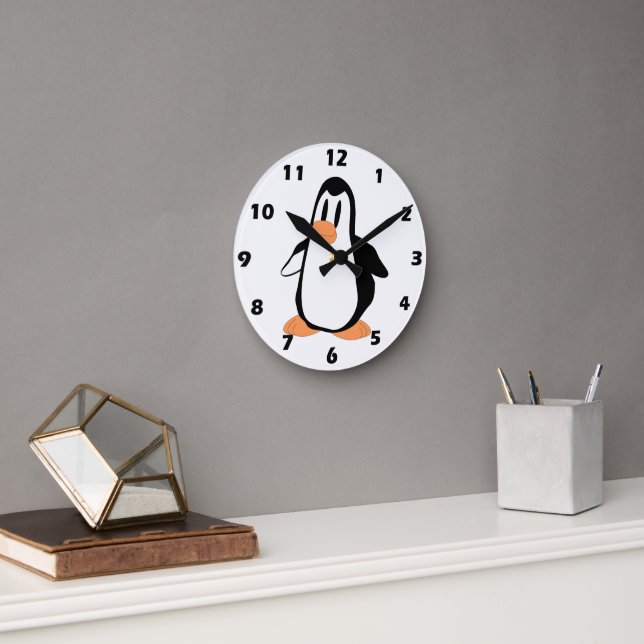 Penguin-design Rund Klocka (Kontor)