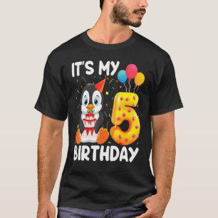 Penguin det är min femte födelsedag, 5 år gammal P T Shirt
