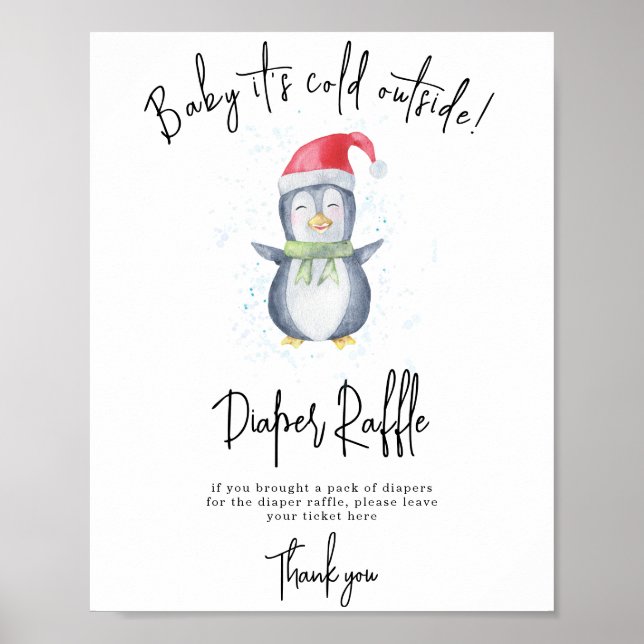 Penguin - Diaper Raffle-spel Poster (Framsidan)