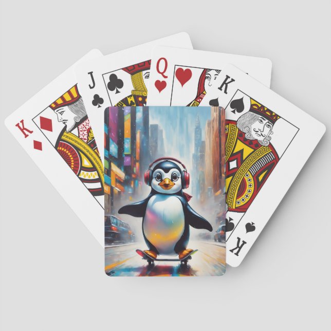 Penguin Digital Art Painting Coola Casinokort (Baksidan)