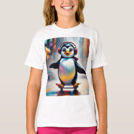 Penguin Digital Art Painting Coola T Shirt
