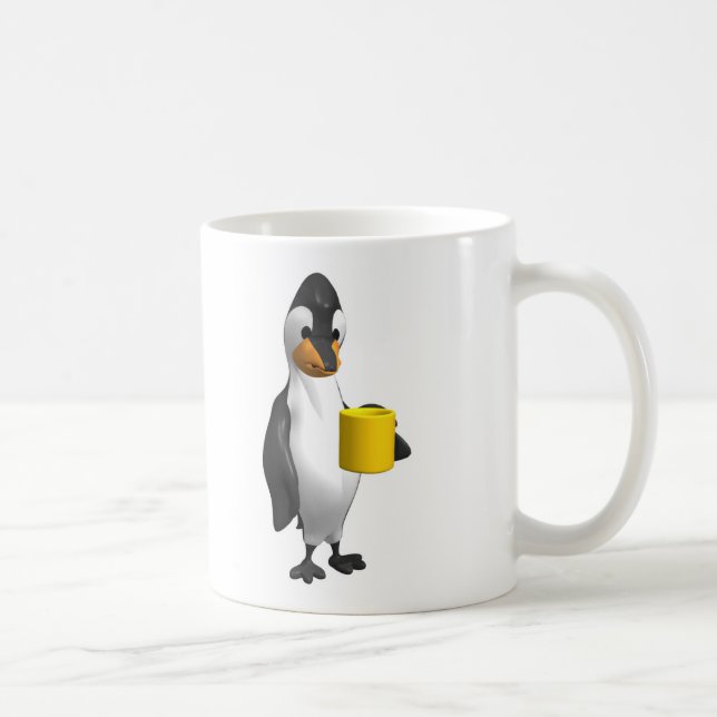 penguin, dricka kaffe kaffemugg (Höger)