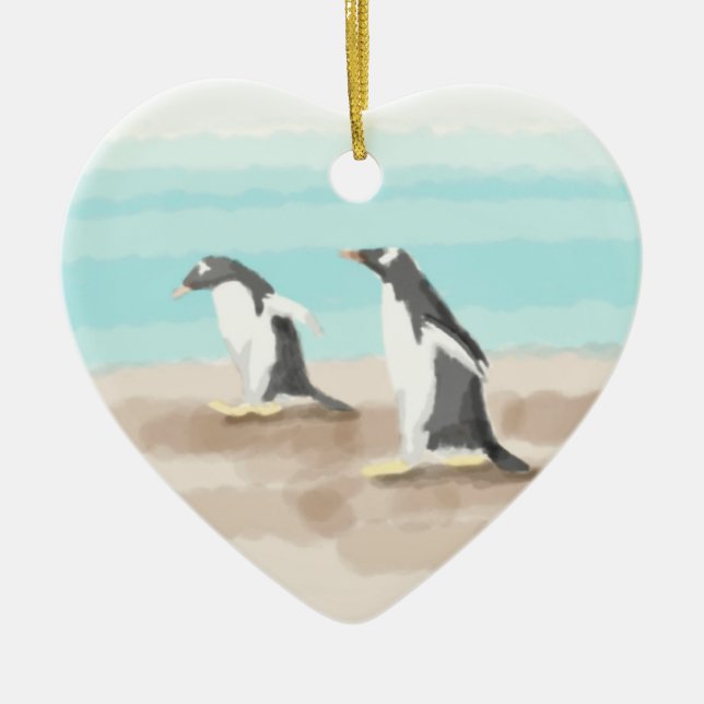 Penguin Duo Heart Ornament (Framsidan)