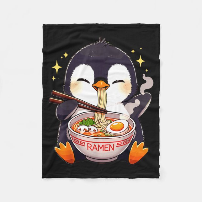 Penguin Eating Ramen  Fleecefilt (Framsidan)