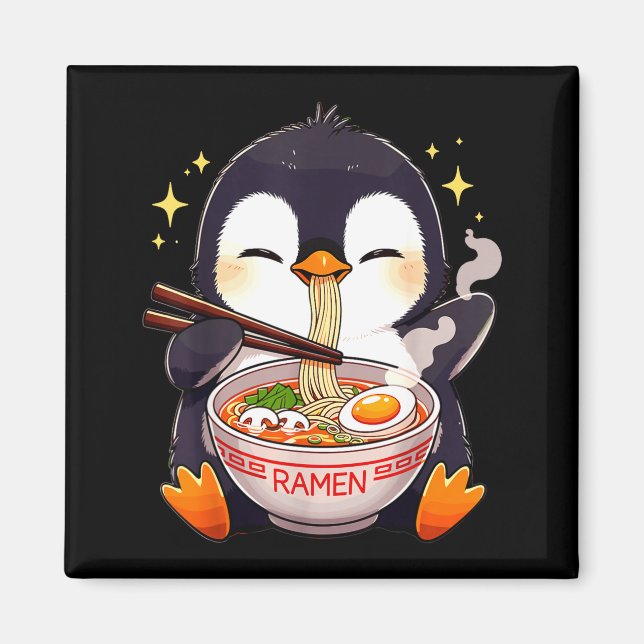 Penguin Eating Ramen  Magnet (Framsidan)