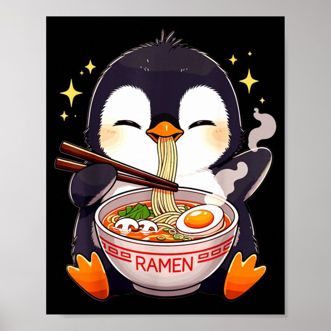Penguin Eating Ramen  Poster (Framsidan)