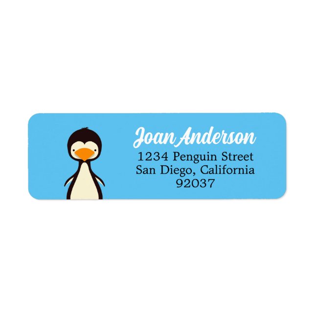 Penguin-etikett Returadress Etikett (Framsidan)