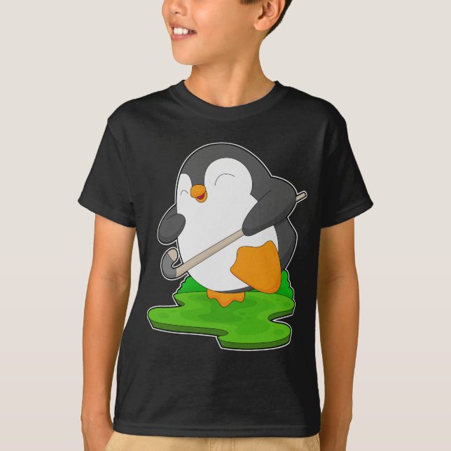 Penguin Fält hockey Hockey stick T Shirt (Framsida)