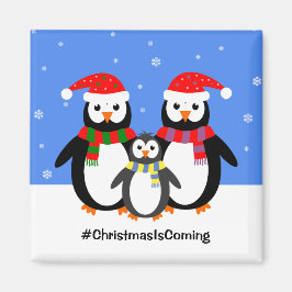 Penguin-familjen din textchristmas magnet