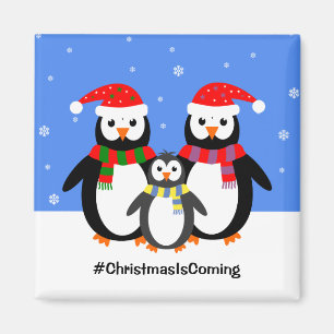Penguin-familjen din textchristmas magnet