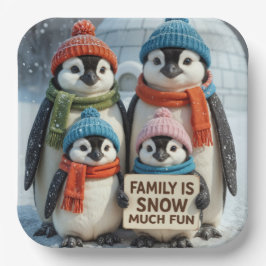 Penguin-familjen i Snöflingor