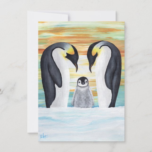 Penguin-familjen med Baby Penguin (Framsida)
