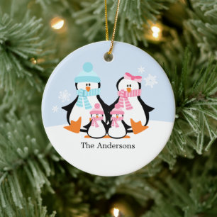 Penguin-familjen Ornaments Julgransprydnad Keramik
