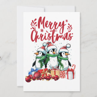 Penguin-familjens jul julkort