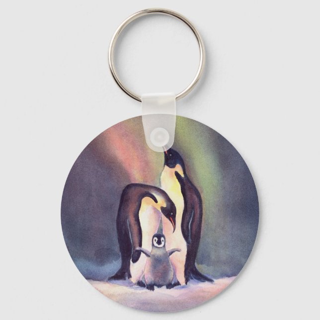 PENGUIN FAMILY by SHARON SHARPE Nyckelring (Framsida)