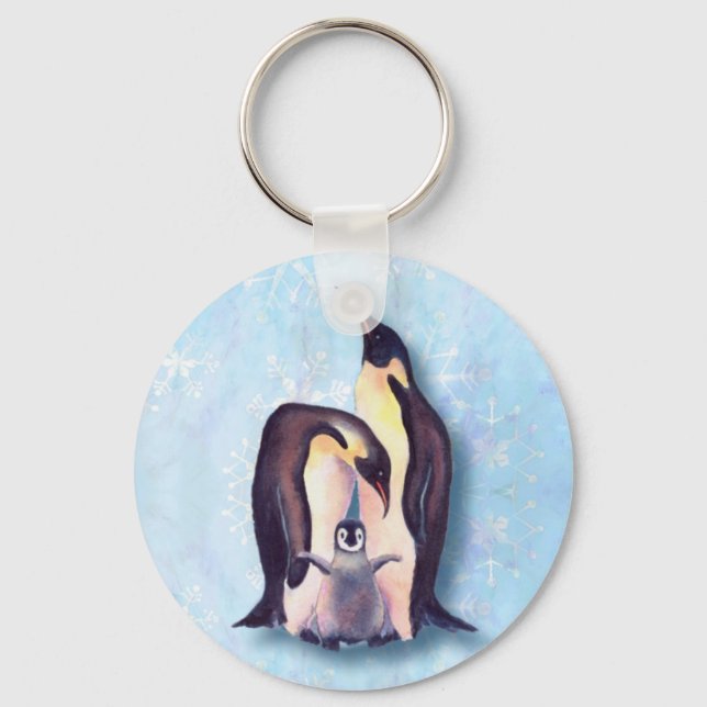 PENGUIN FAMILY by SHARON SHARPE Nyckelring (Framsida)