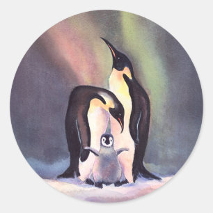 PENGUIN FAMILY by SHARON SHARPE Runt Klistermärke