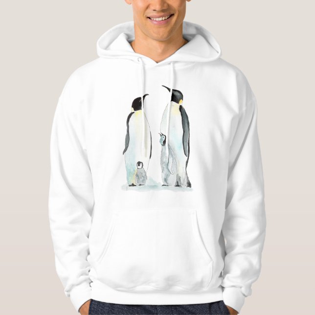 Penguin Family Two Children Penguin Hoodie (Framsida)
