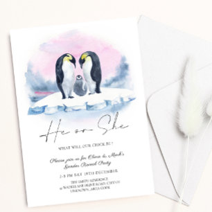 Penguin Family Winter-Genderna Inbjudningar