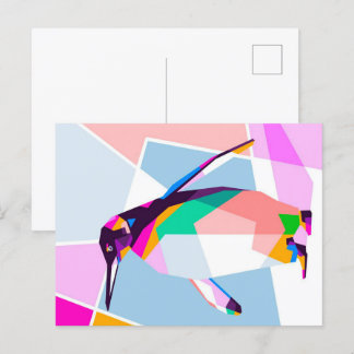 Penguin Färg Geometric | Art Gift Helg Vykort