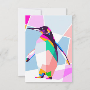 Penguin Färg Geometric Art Gift OSA Kort
